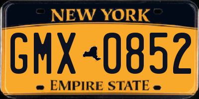 NY license plate GMX0852