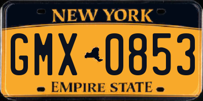 NY license plate GMX0853