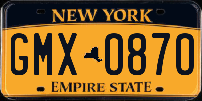 NY license plate GMX0870