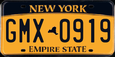 NY license plate GMX0919