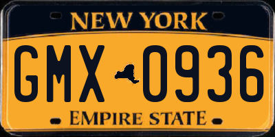 NY license plate GMX0936