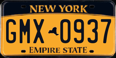 NY license plate GMX0937