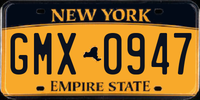NY license plate GMX0947