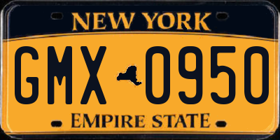 NY license plate GMX0950