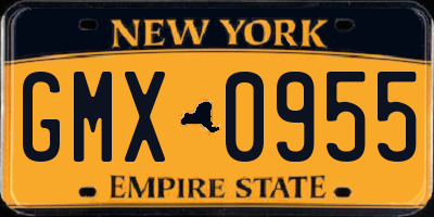 NY license plate GMX0955