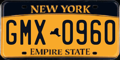 NY license plate GMX0960
