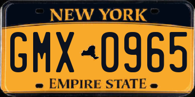 NY license plate GMX0965