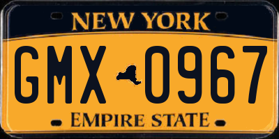 NY license plate GMX0967