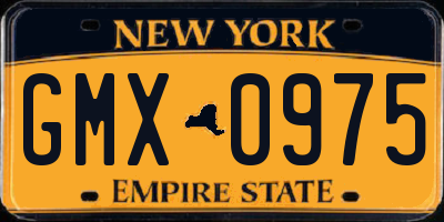 NY license plate GMX0975