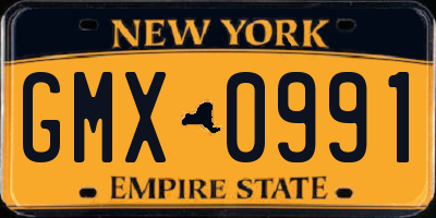 NY license plate GMX0991