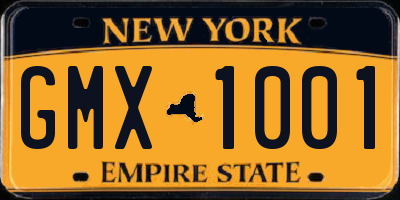 NY license plate GMX1001
