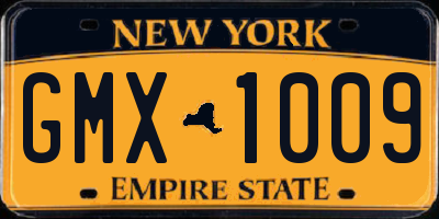NY license plate GMX1009