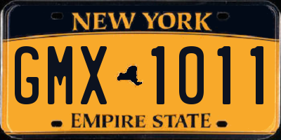 NY license plate GMX1011