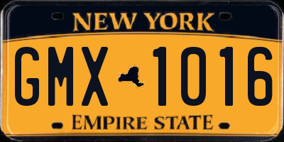 NY license plate GMX1016