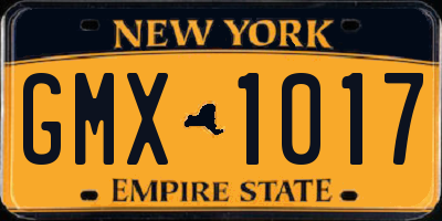 NY license plate GMX1017