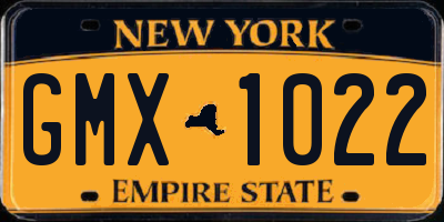 NY license plate GMX1022