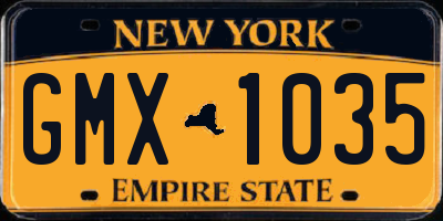 NY license plate GMX1035