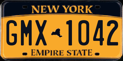 NY license plate GMX1042