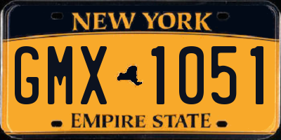 NY license plate GMX1051