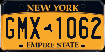 NY license plate GMX1062