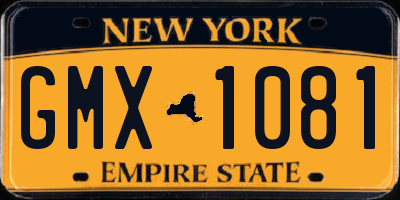 NY license plate GMX1081