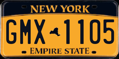 NY license plate GMX1105