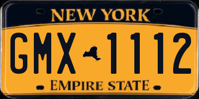 NY license plate GMX1112