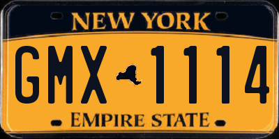 NY license plate GMX1114