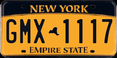 NY license plate GMX1117
