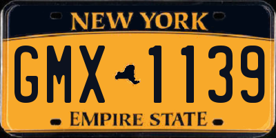 NY license plate GMX1139