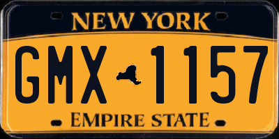 NY license plate GMX1157