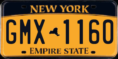 NY license plate GMX1160