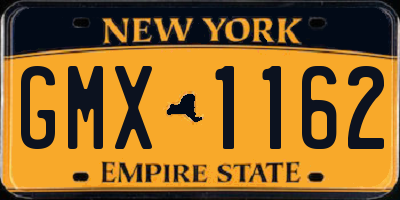 NY license plate GMX1162