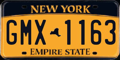NY license plate GMX1163