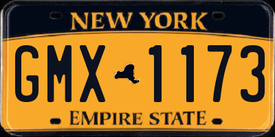 NY license plate GMX1173
