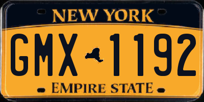 NY license plate GMX1192