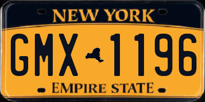 NY license plate GMX1196