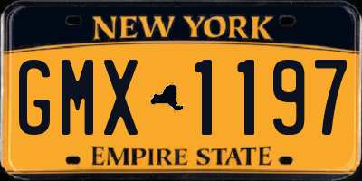 NY license plate GMX1197