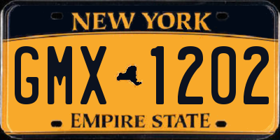NY license plate GMX1202