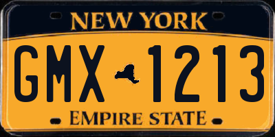 NY license plate GMX1213
