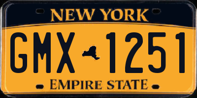 NY license plate GMX1251