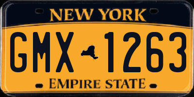 NY license plate GMX1263