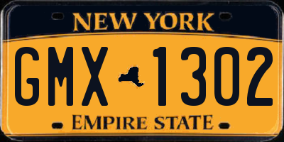 NY license plate GMX1302