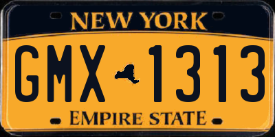 NY license plate GMX1313