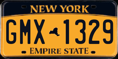 NY license plate GMX1329