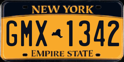NY license plate GMX1342