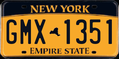 NY license plate GMX1351