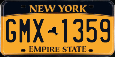 NY license plate GMX1359