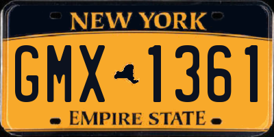NY license plate GMX1361