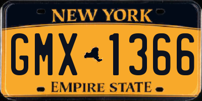 NY license plate GMX1366
